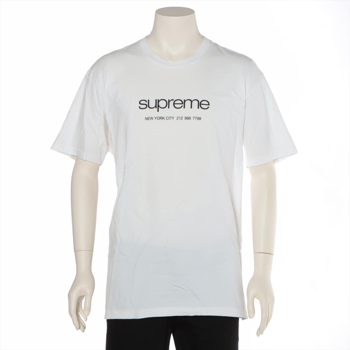 シュプリーム 20SS コットン Tシャツ L メンズ ホワイト  ショップロゴ
