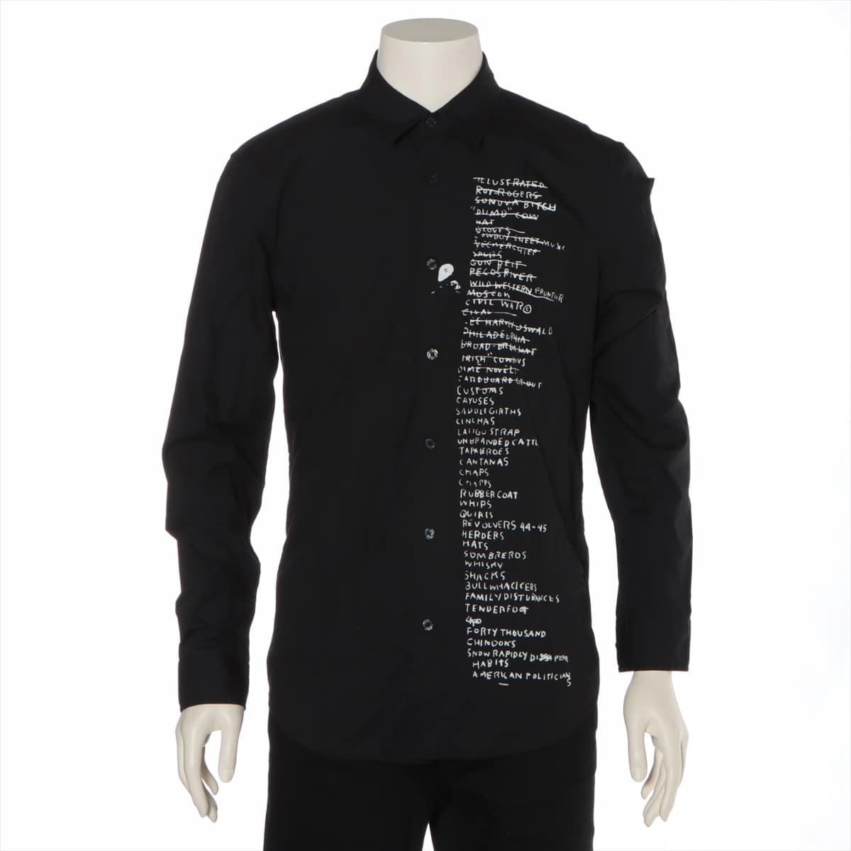 シュプリーム 13AW コットン シャツ M メンズ ブラック  Basquiat Shirt Untitled