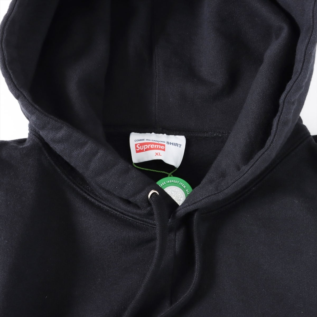 シュプリーム×コムデギャルソン 18AW コットン パーカー XL メンズ ブラック  Split Box Logo Hooded Sweatshirt
