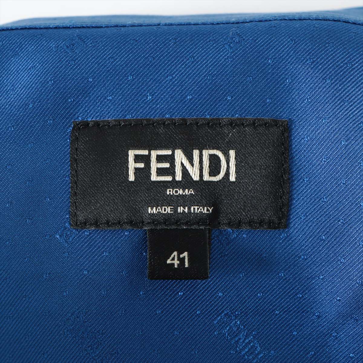 フェンディ 21年 シルク シャツ 41 メンズ ブルー