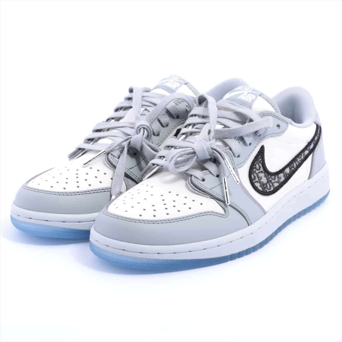 ディオール×ナイキ AIR JORDAN 1 LOW OG DIOR レザー スニーカー 24.5cm レディース グレー  購入証明書付き｜pf022692｜中古ブランド品・ブランド古着通販｜ALLU（アリュー）