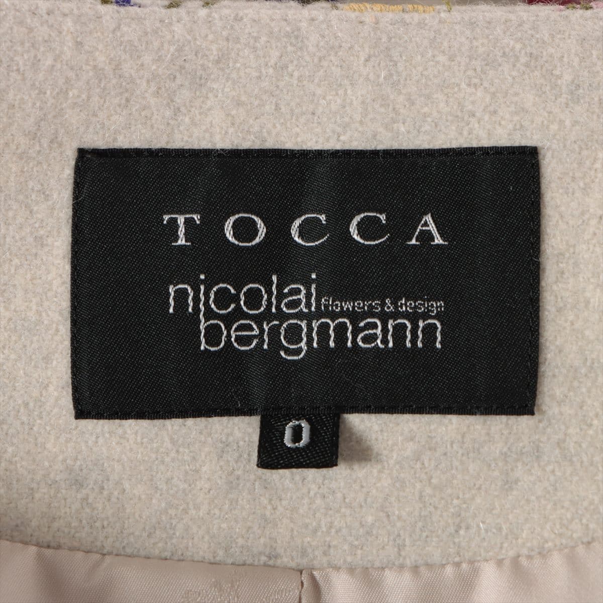 トッカ ウール ロングコート 0 レディース ベージュ  ニコライ バーグマンコラボ 花刺繍