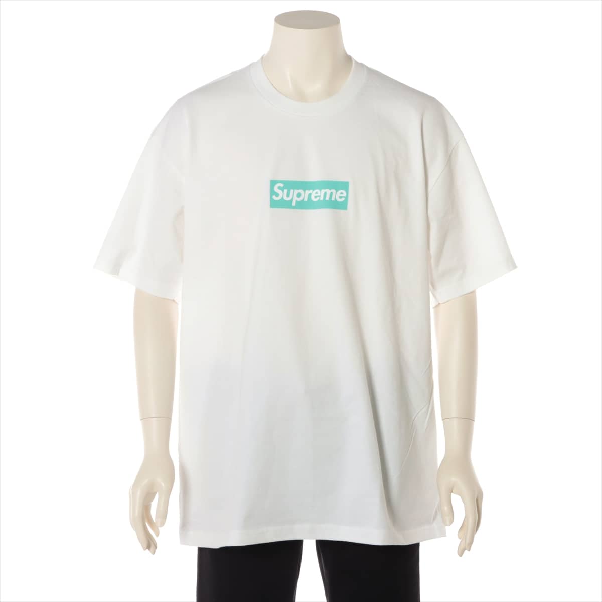 シュプリーム×ティファニー 21AW コットン Tシャツ XL メンズ ホワイト  Box Logo Tee