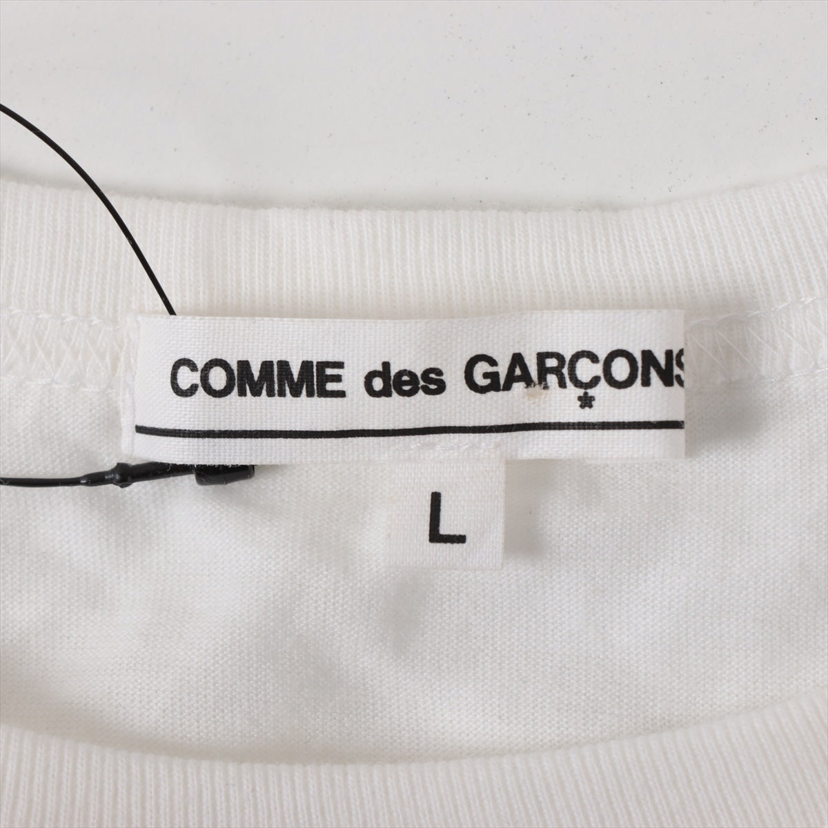コムデギャルソン×クロムハーツ Tシャツ コットン L ホワイトプリントロゴ