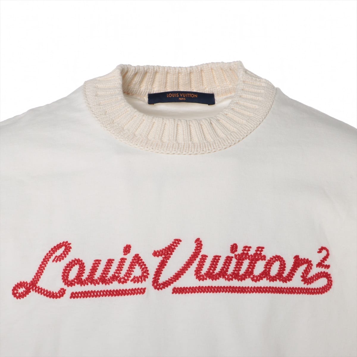 ルイヴィトン×NIGO 22SS コットン Tシャツ L メンズ ホワイト  RM221M エンブロイダリー