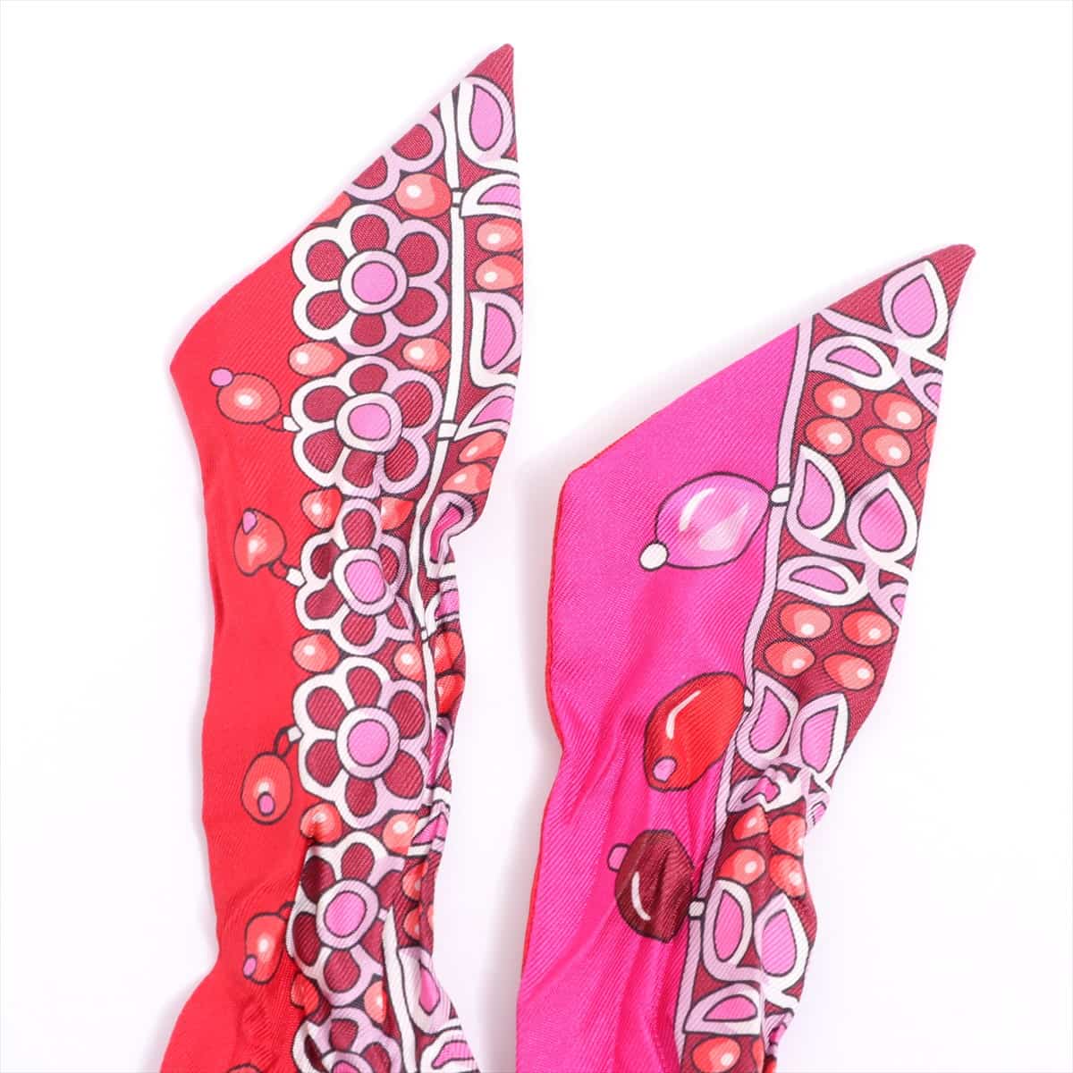 エルメス ツイリー PARIRES DES MAHARAJAS マハラジャの装身具 スカーフ シルク ピンク