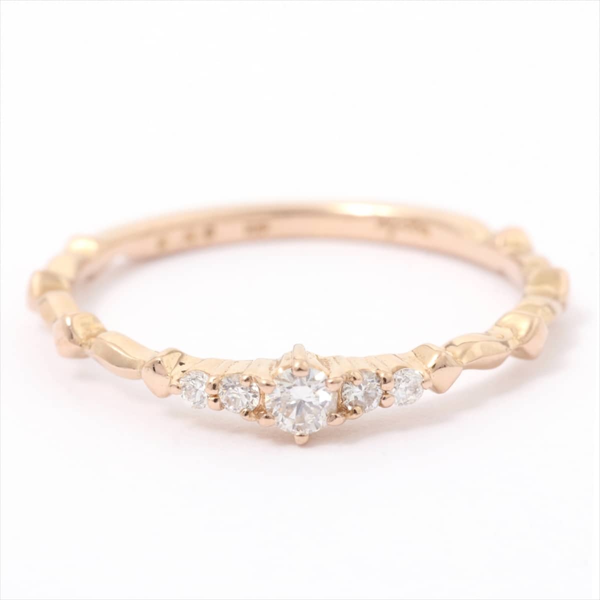 アガット　agete　ダイヤモンド　リング　K18YG　0.08ct　#6