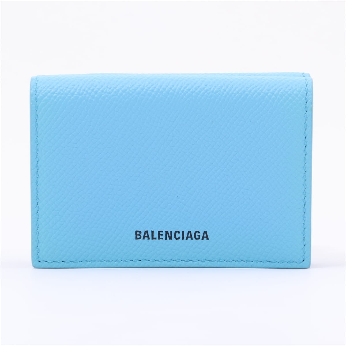最大約W95×H7外側BALENCIAGA コンパクト財布 レザー ブルー 558208