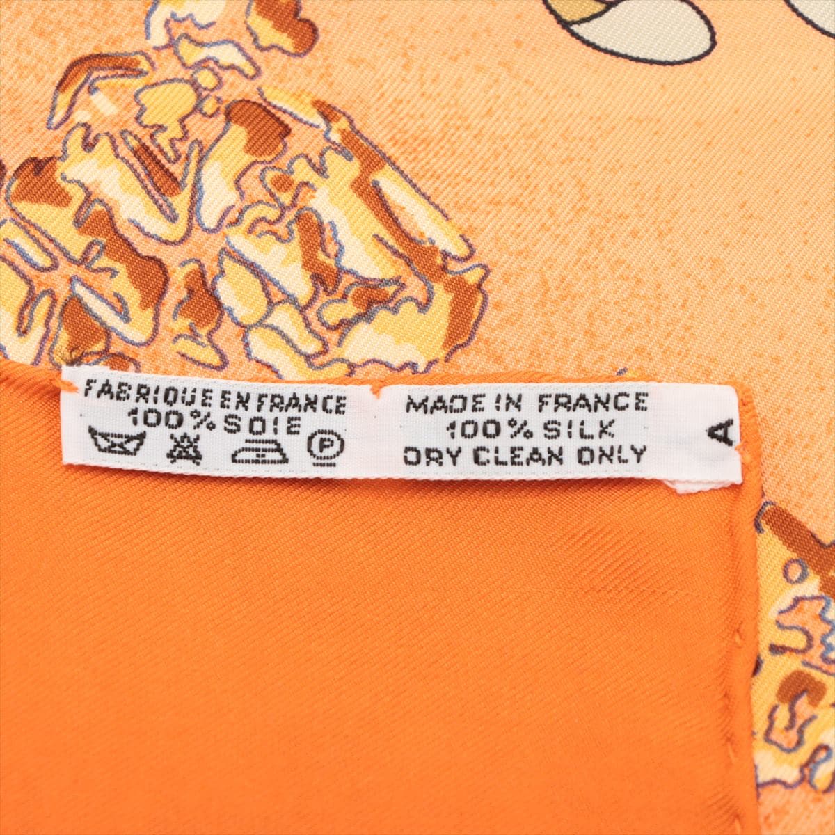 エルメス カレ90 Neige d' Antan 去年の雪 スカーフ シルク オレンジ ...