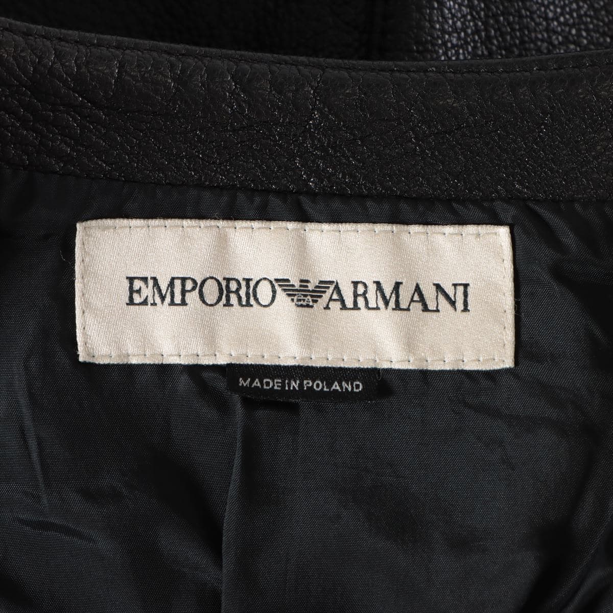 エンポリオアルマーニ レザー レザージャケット 50 メンズ ブラック
