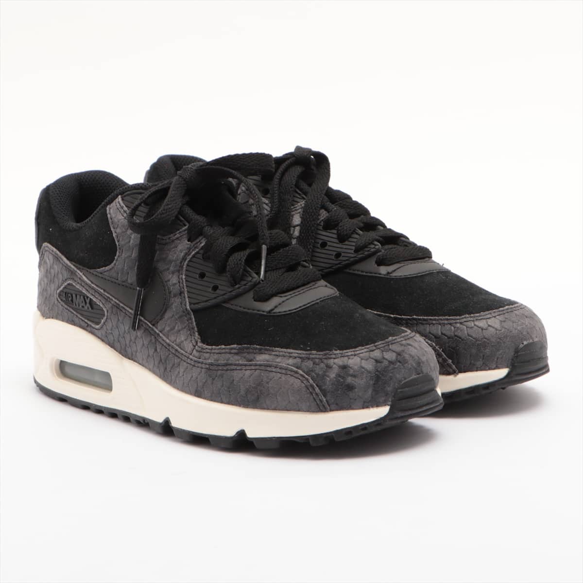 ナイキ AIR MAX 90 PRM ファブリック スニーカー JPN24 レディース ブラック 896497