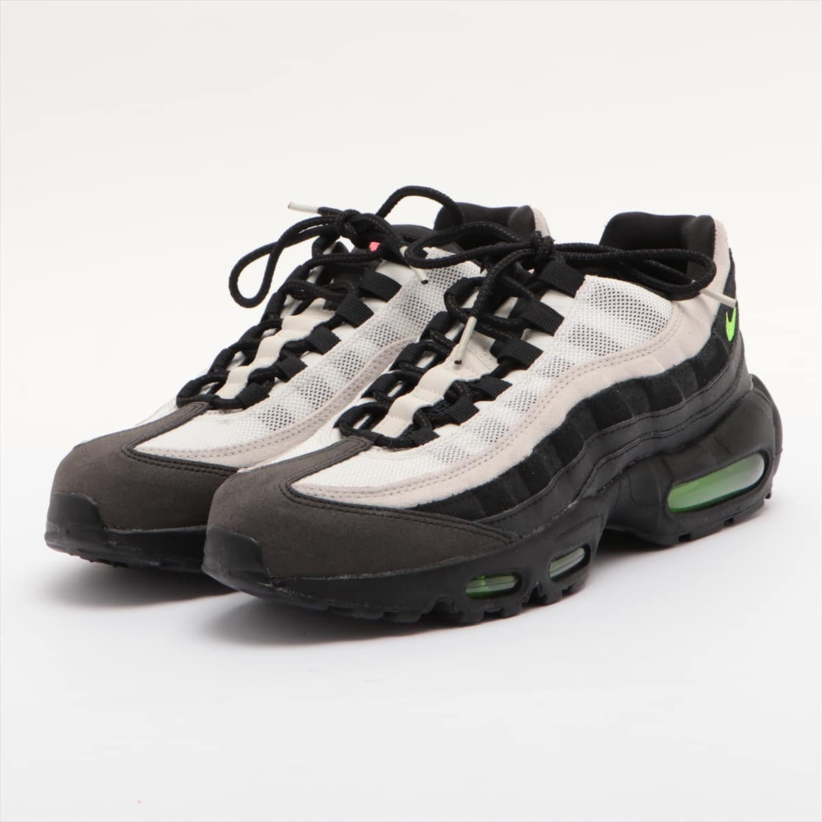 ナイキ AIR MAX 95 ESSENTIAL メッシュ×レザー スニーカー JPN26.5 メンズ ブラック×ホワイト AT9865