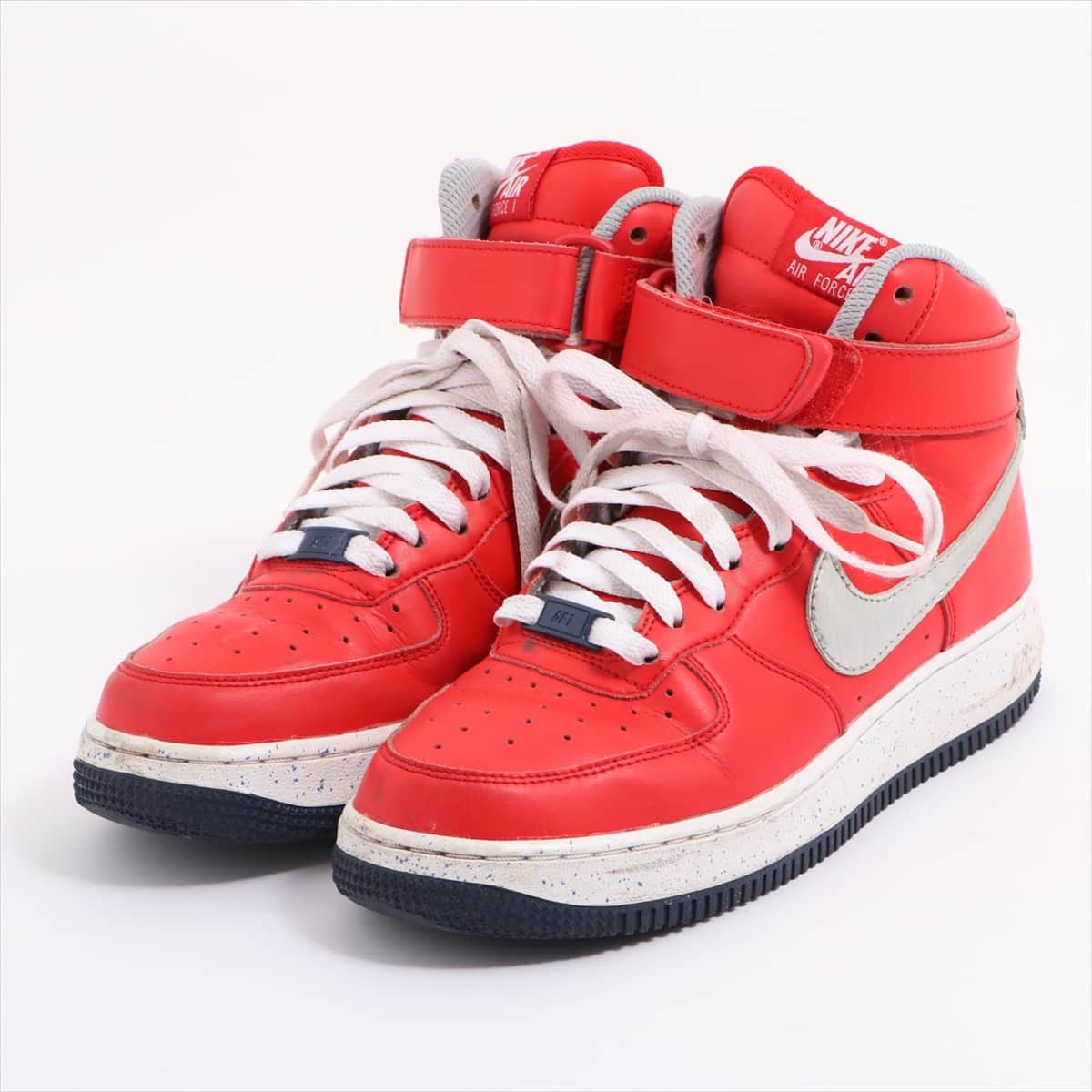 ナイキ レザー ハイカットスニーカー 24.5cm ユニセックス レッド NIKE ID AIR FORCE 1