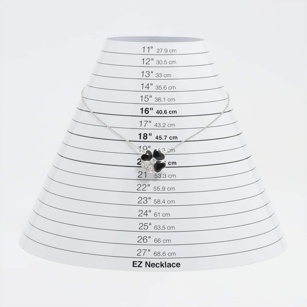 ヴァンクリーフ&アーペル コスモスクリップ ミディアム オニキス ダイヤ ネックレス 750(WG) 11.5g