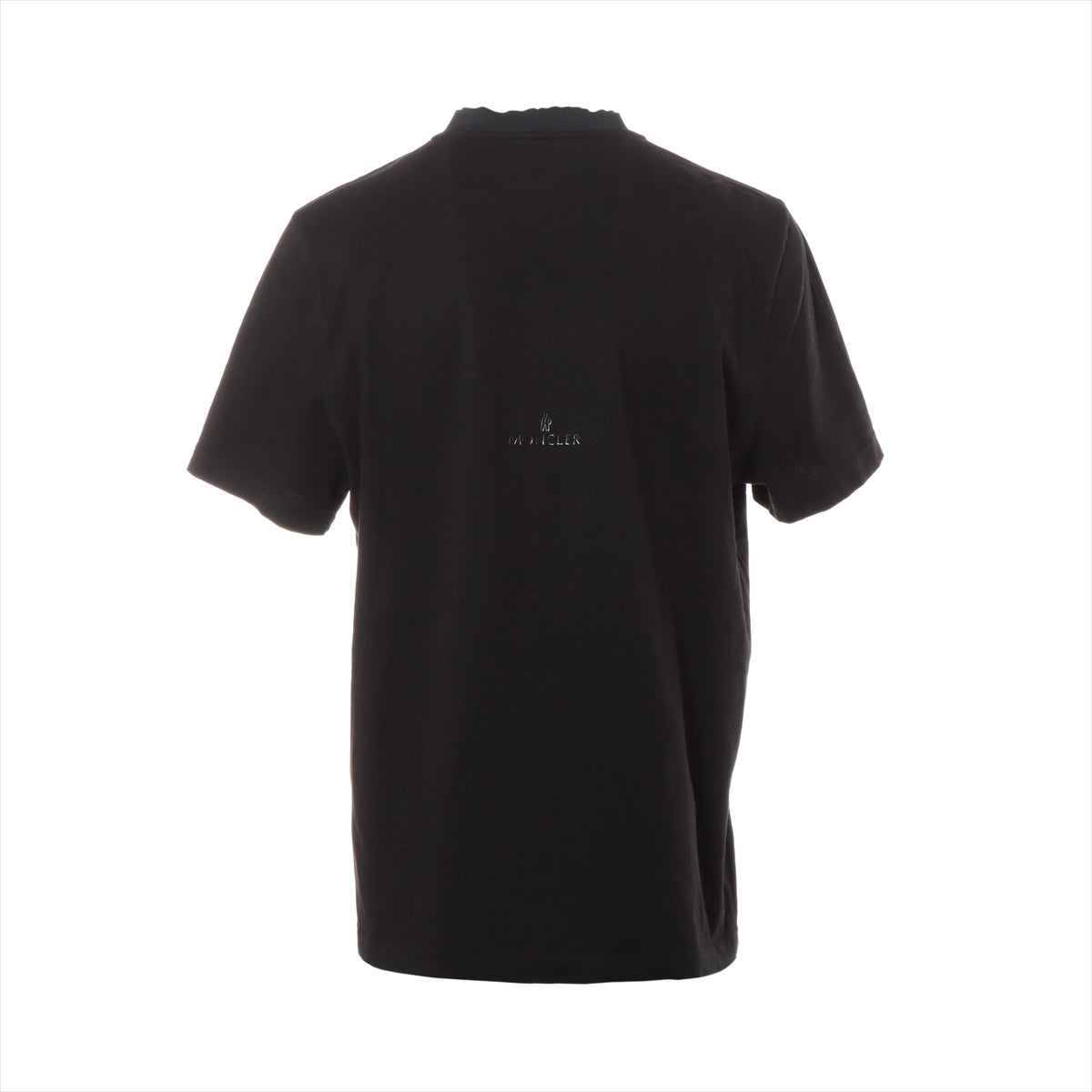 モンクレール 21年 コットン Tシャツ L メンズ ブラック クルーネック ロゴプリント