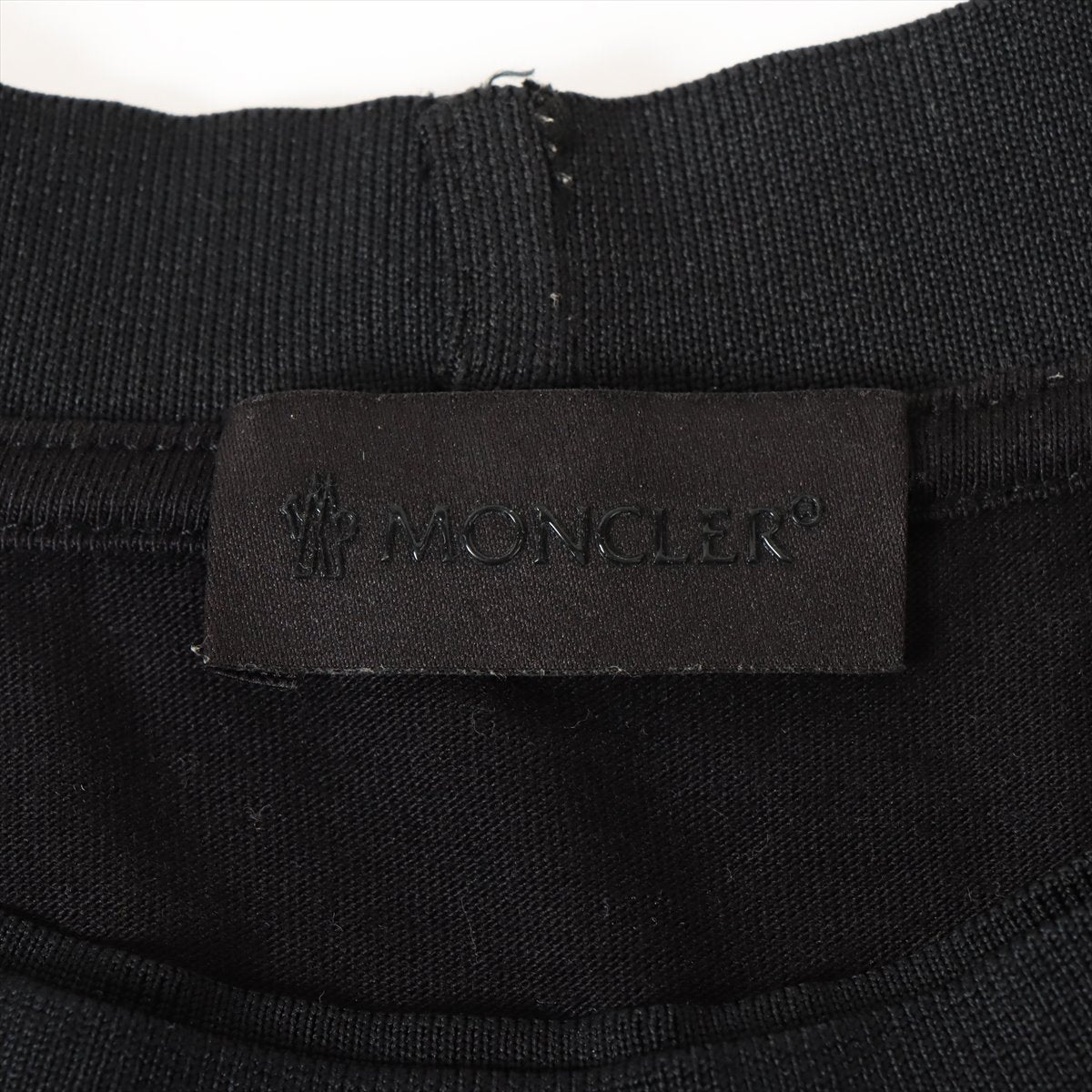 モンクレール 21年 コットン Tシャツ L メンズ ブラック クルーネック ロゴプリント