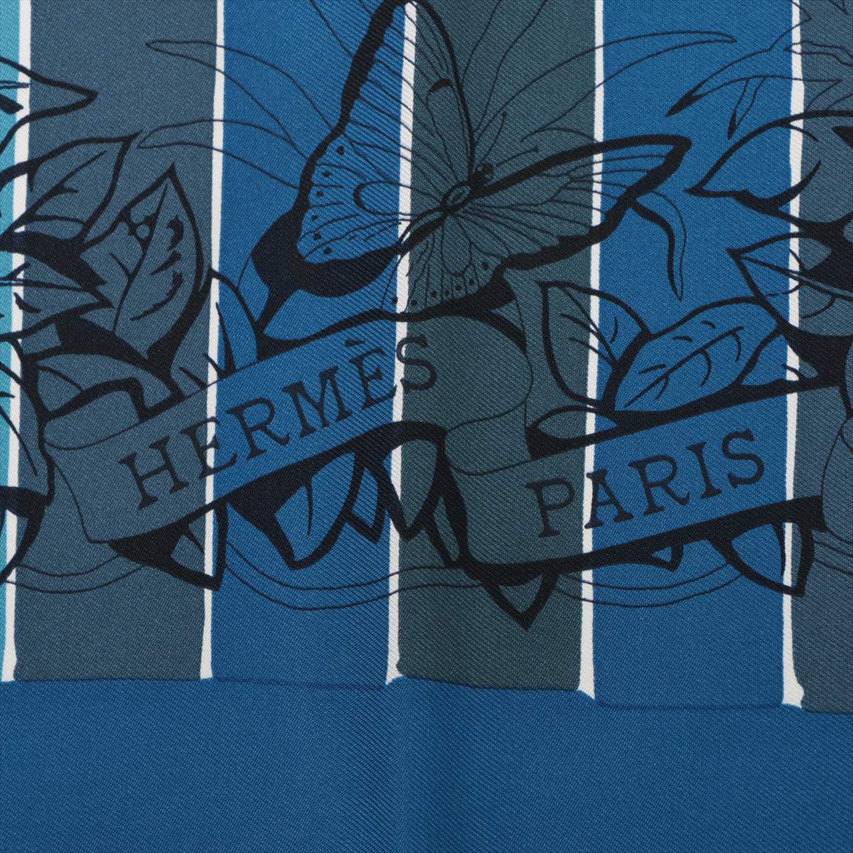 エルメス カレ90 Jungle Love スカーフ シルク ブルー