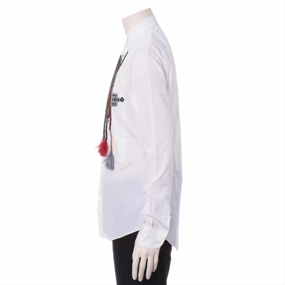 ヴァレンティノ コットン シャツ 38 メンズ ホワイト タッセル 刺繍