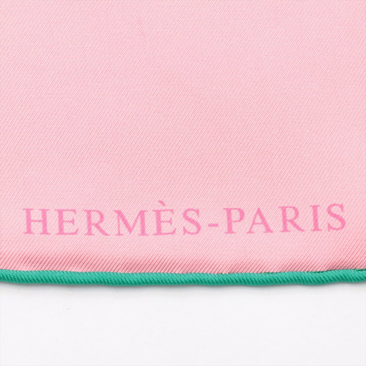 エルメス カレ90 Toucans de Paradis 楽園のオオハシ スカーフ シルク ピンク