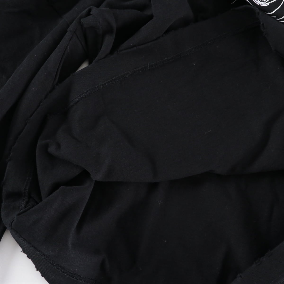 バレンシアガ 20AW コットン ロングTシャツ XS メンズ ブラック  モックネック ダメージ加工