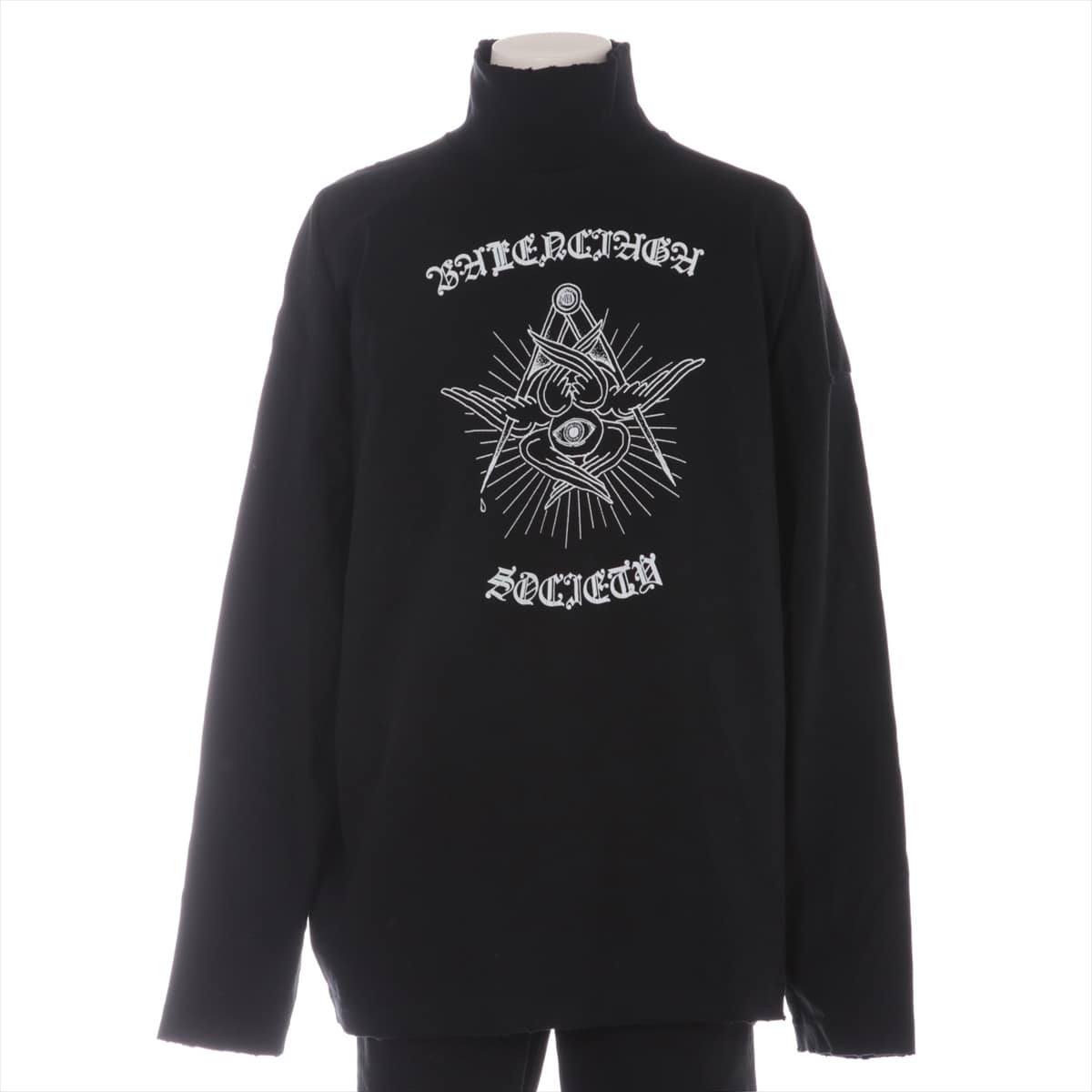 バレンシアガ 20AW コットン ロングTシャツ XS メンズ ブラック モックネック ダメージ 加工｜vx012883｜中古ブランド品・ブランド古着通販｜ALLU（アリュー）