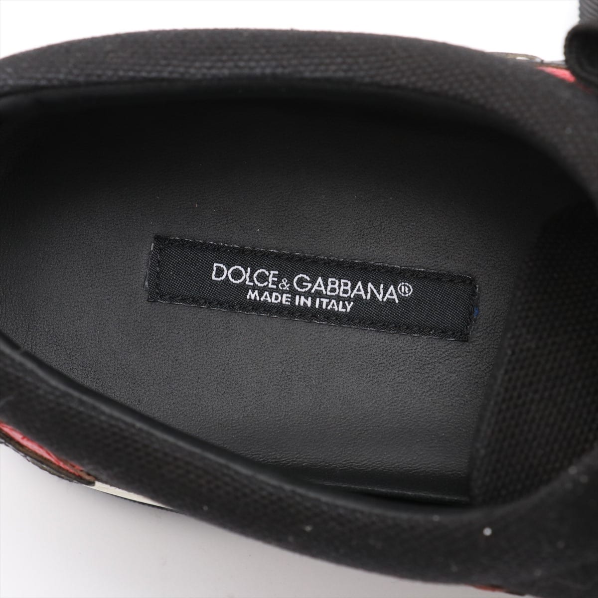 ドルチェ&ガッバーナ キャンバス スニーカー 6 メンズ ブラック デザイナーパッチ