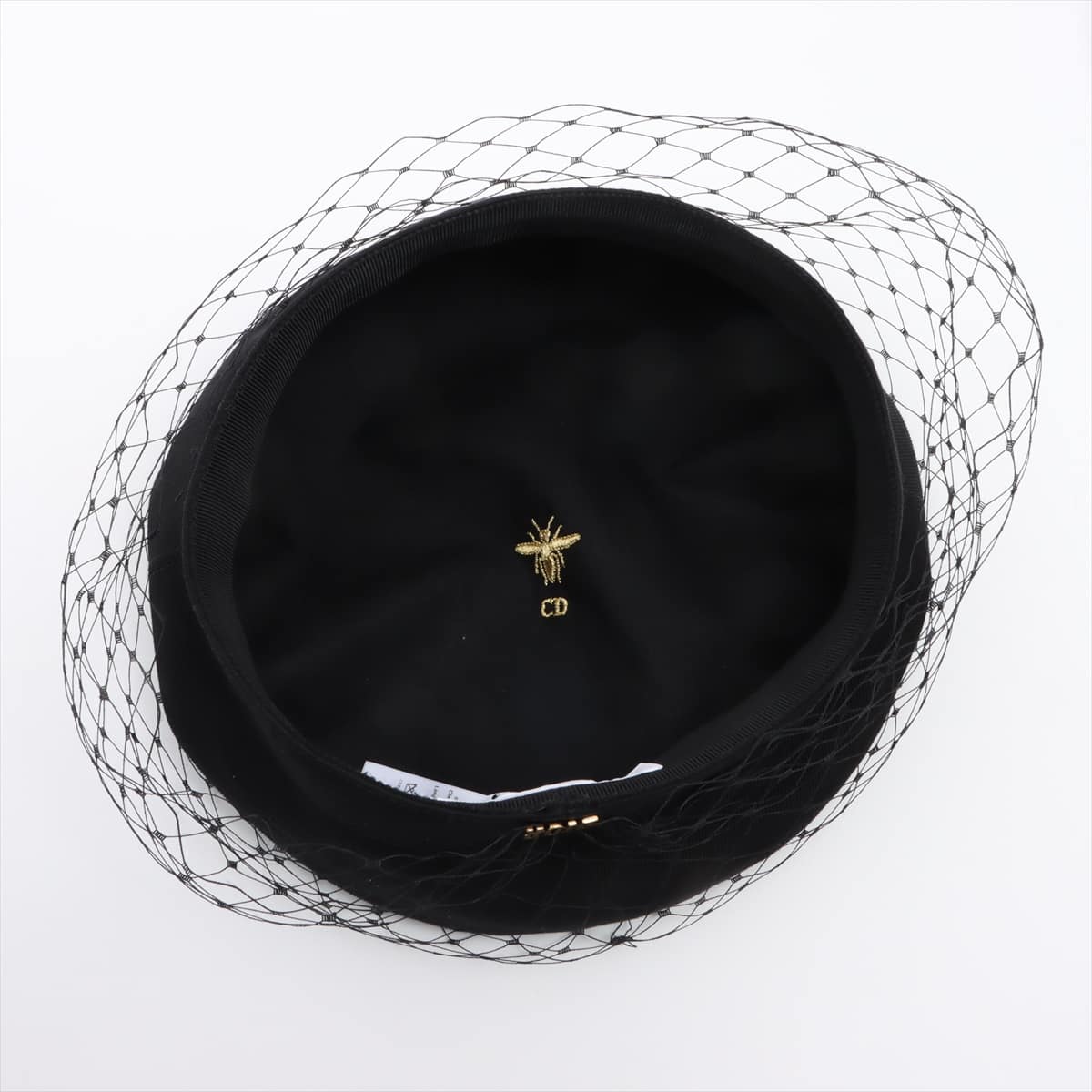 クリスチャンディオール CDロゴ 蜂 ベレー帽 57 コットン ブラック