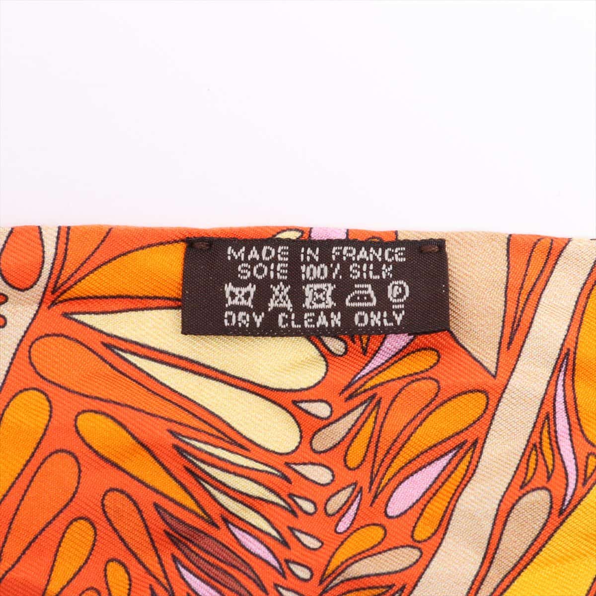 エルメス ツイリー MILLEFLEURS DU MEXQUE メキシコの花 スカーフ シルク オレンジ