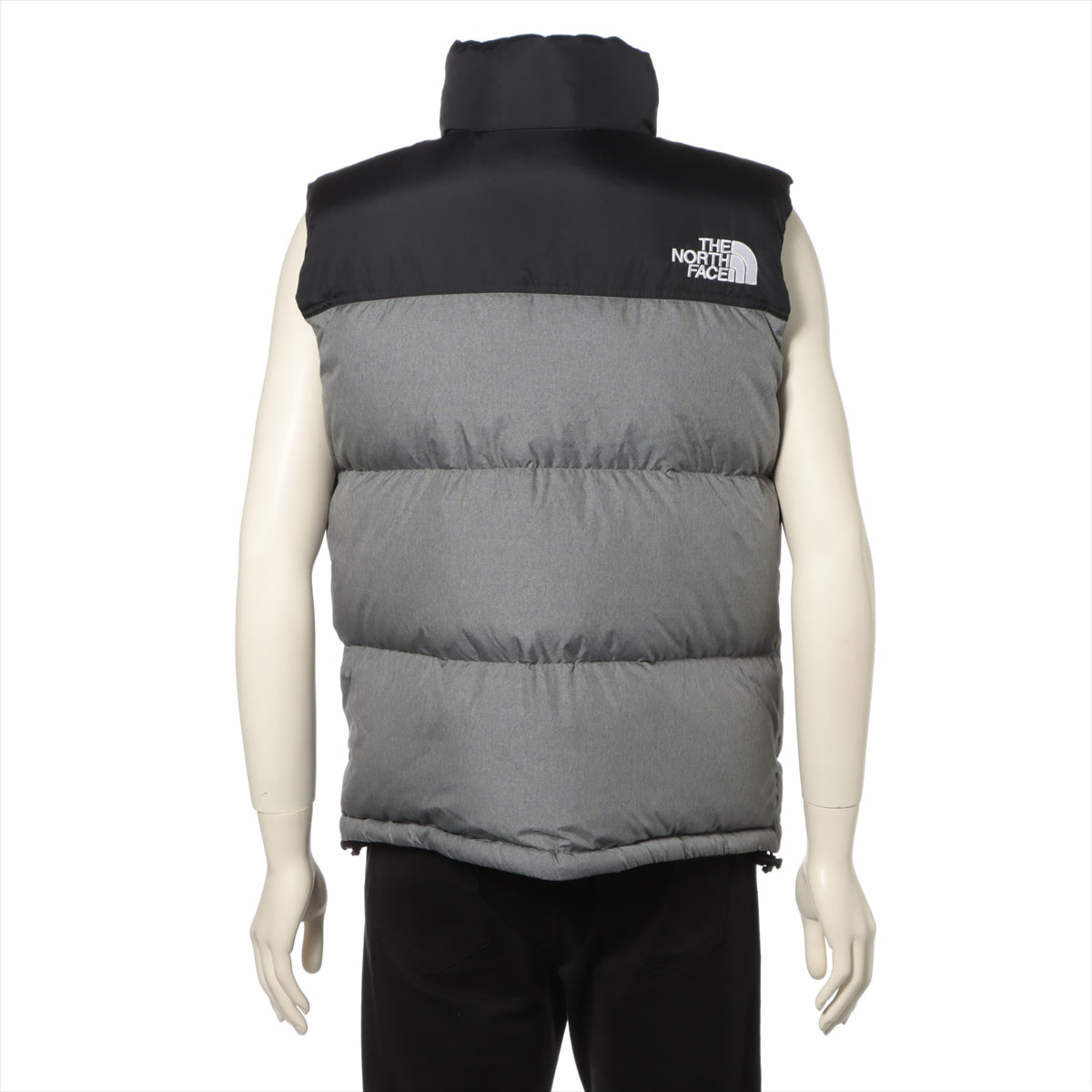 ノースフェイス ポリエステル×ナイロン ダウンベスト L メンズ グレー×ブラック  ND91634 Novelty Nuptse Vest