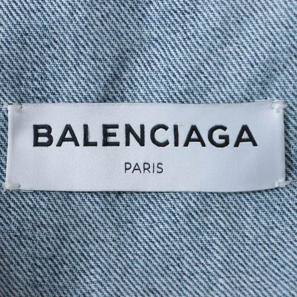 バレンシアガ 18SS コットン×ポリエステル デニムジャケット 40 メンズ ブルー  493606 ダメージ加工