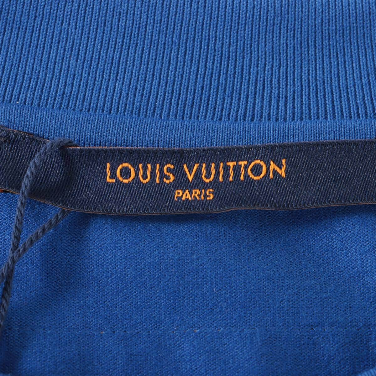 ルイヴィトン 22AW コットン Tシャツ M メンズ ブルー RM222Q エンボス ...