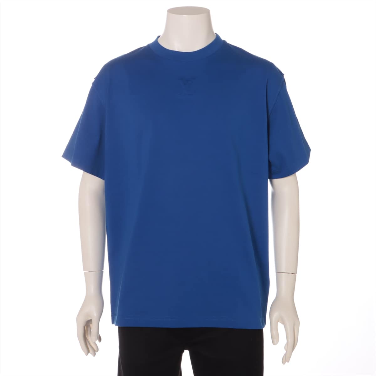 ルイヴィトン 22AW コットン Tシャツ M メンズ ブルー RM222Q エンボスLV インサイドアウト