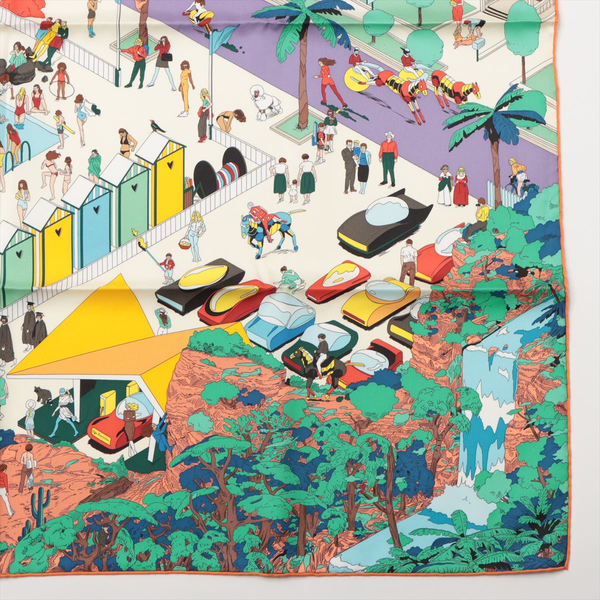 エルメス カレ90 Hermes on The Beach エルメス オン ザ ビーチ スカーフ シルク  マルチカラー｜yf022763｜中古ブランド品・ブランド古着通販｜ALLU（アリュー）