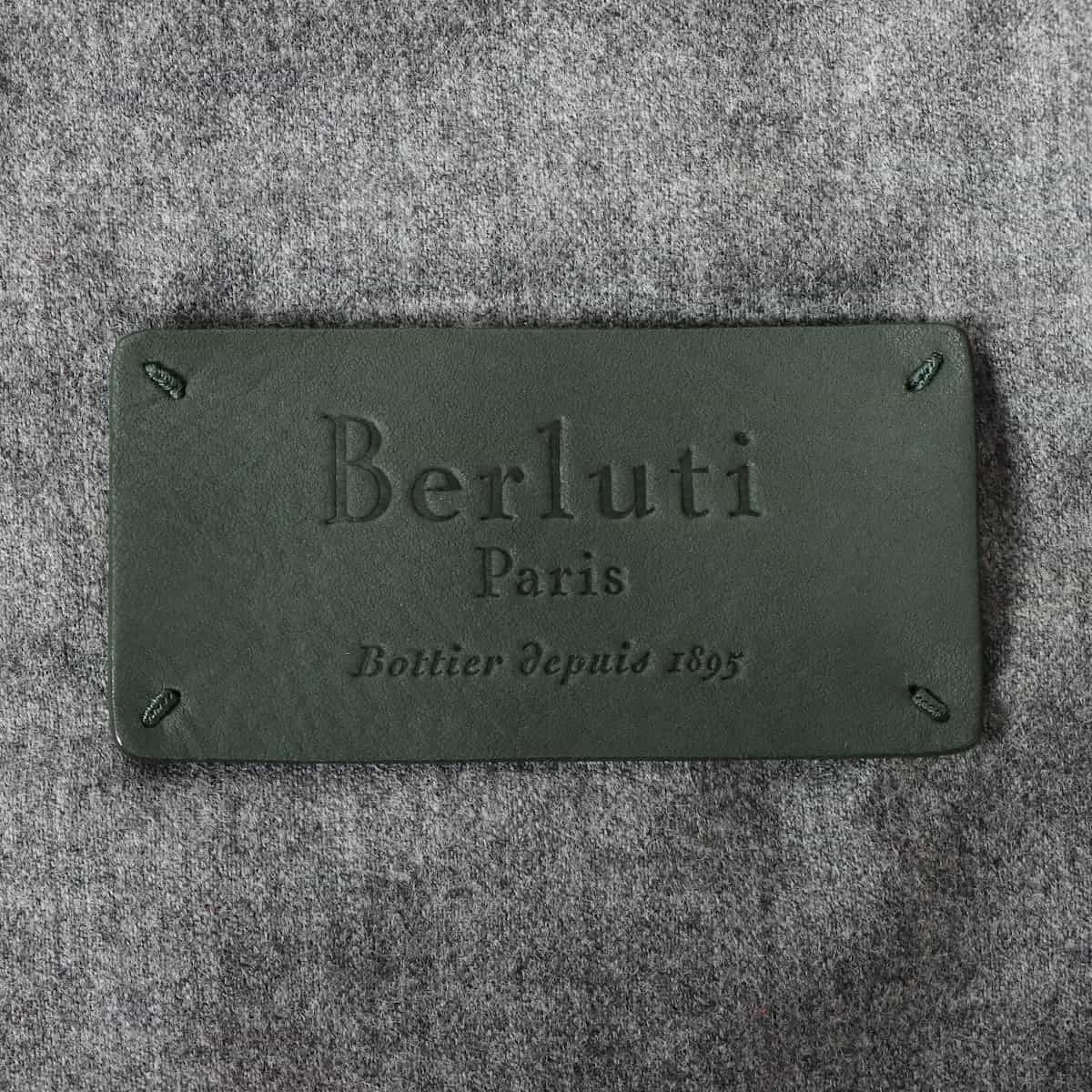 ベルルッティ 16AW カーフスキン ジャケット 46 メンズ グリーン  スコットキャンベルコラボ タトゥアージュ MA-1 刺繍ブルゾン