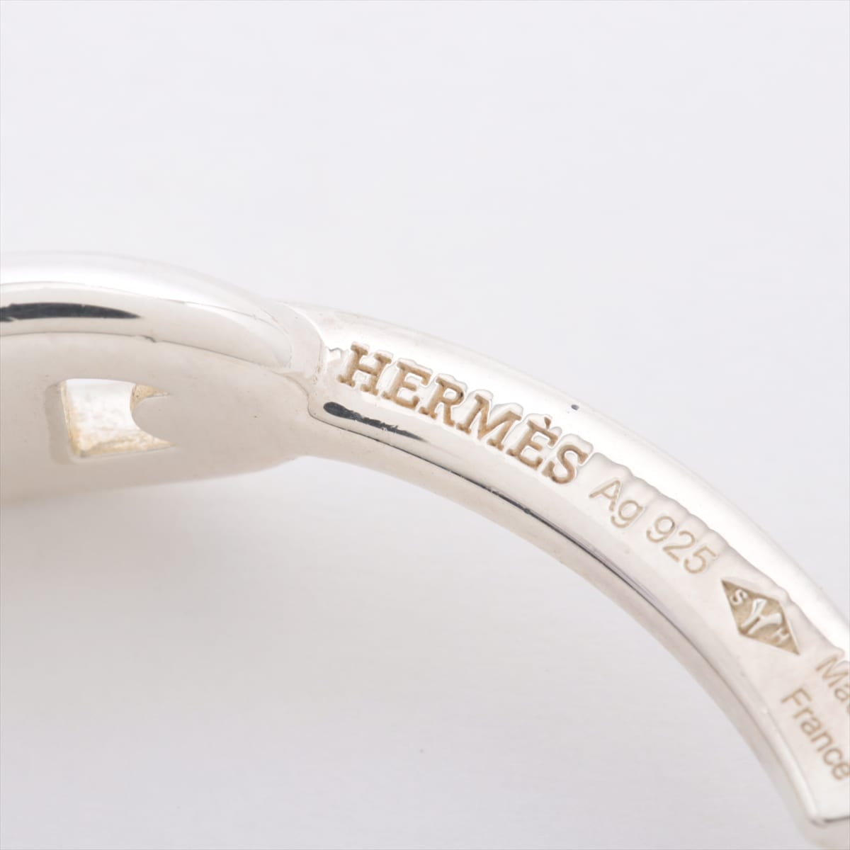 【HERMES】エルメス シェーヌダンクル ミニ スタッド ピアス Ag925 シルバー/ok02988kw