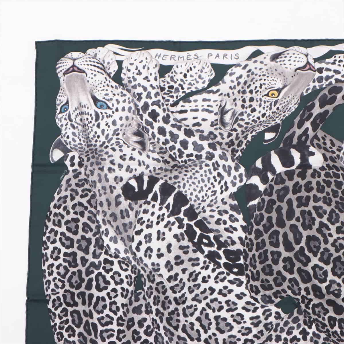 エルメス スカーフ シルク ブラック カレ90 Lazy Leopardesses レイジー レパデス