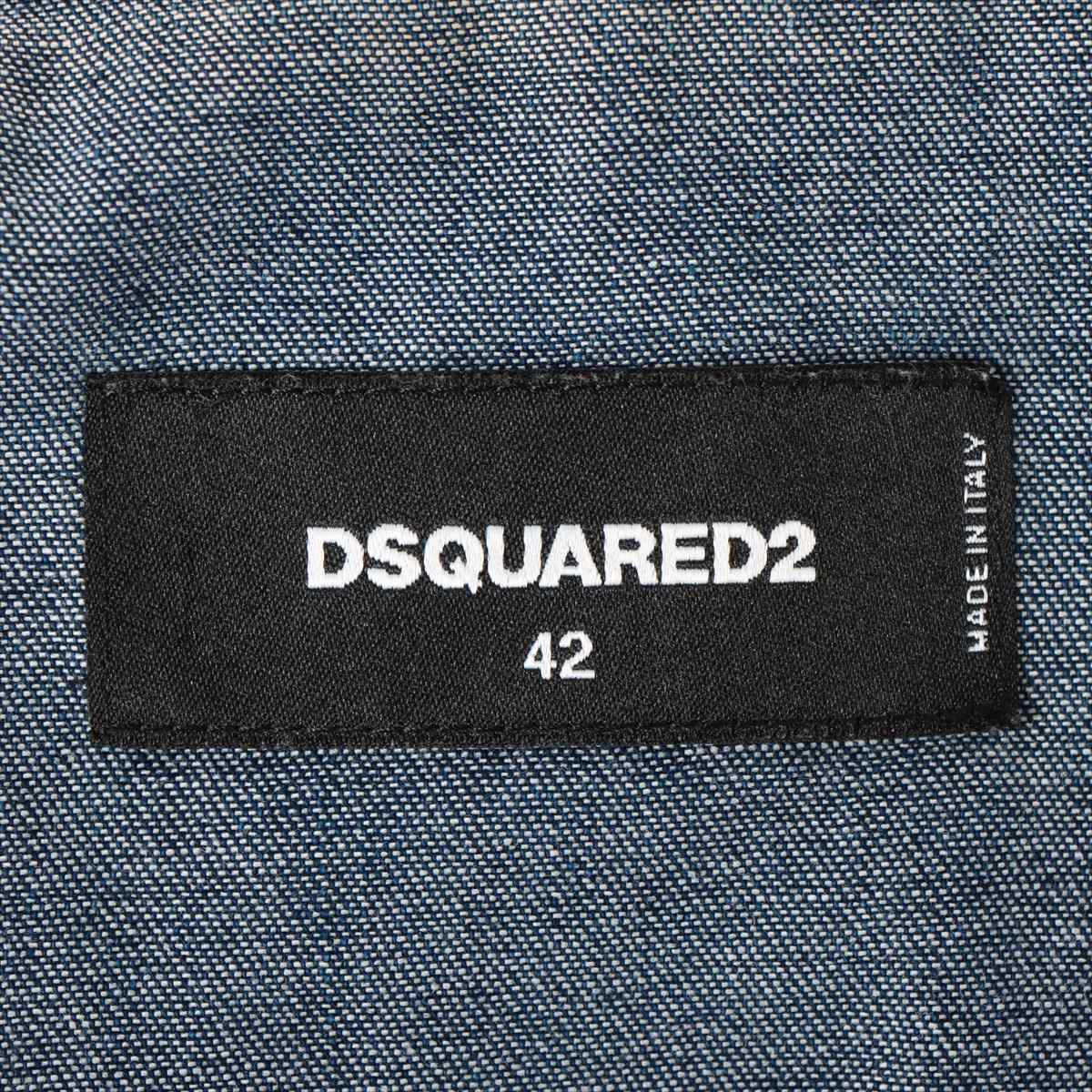 ディースクエアード 18SS コットン×ポリウレタン デニムシャツ 42 メンズ ブルー  S74DM0118