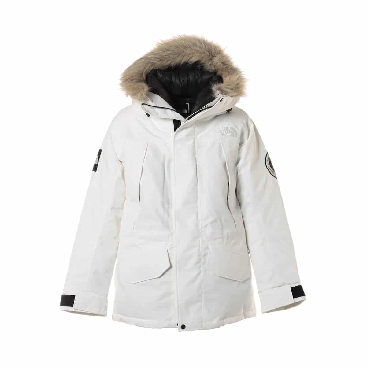 ノースフェイス ポリエステル×ナイロン ダウンジャケット L ユニセックス ホワイト  ND92239 UNDYED ANTARCTICA PARKA ファー取り外し可