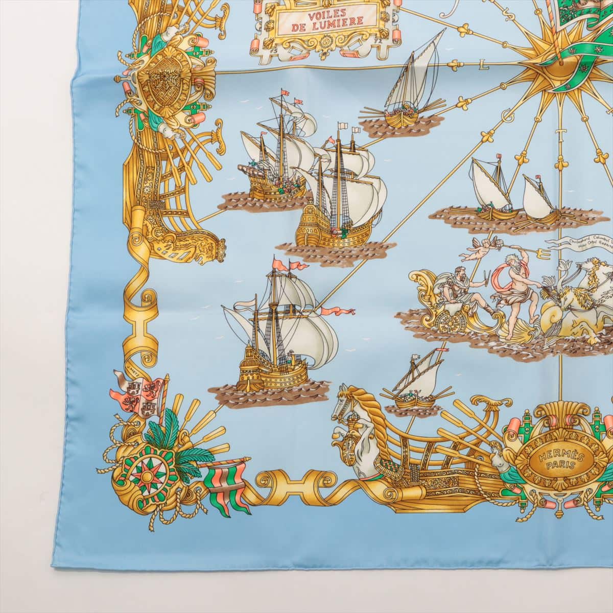 エルメス カレ90 VOILES DE LUMIERE 光の帆船 スカーフ シルク