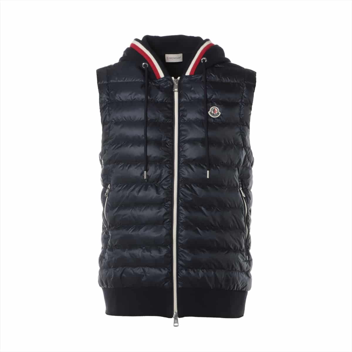 モンクレール GILET 17年 コットン×ナイロン ダウンベスト L メンズ ネイビー