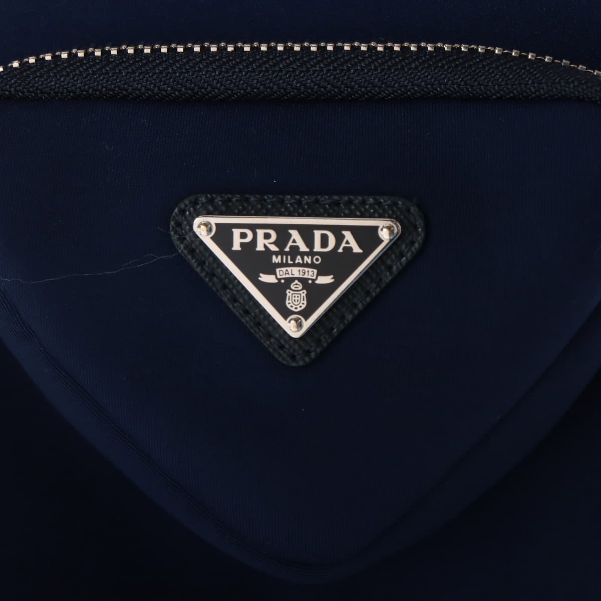 【美品】PRADA プラダ リュック 三角ロゴ プレート ネイビー ダブル